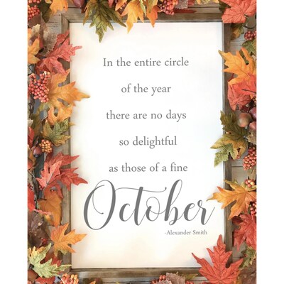 Fall Framed Sign | Rustic October Sign | Rustic Home Decor | Beautiful Quote Farmhouse Sign - image1